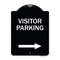 Signmission Reserved Parking Visitor Parking Arrow Pointing Right Heavy-Gauge Alum, 24" x 18", BW-1824-23023 A-DES-BW-1824-23023 - alternate 1